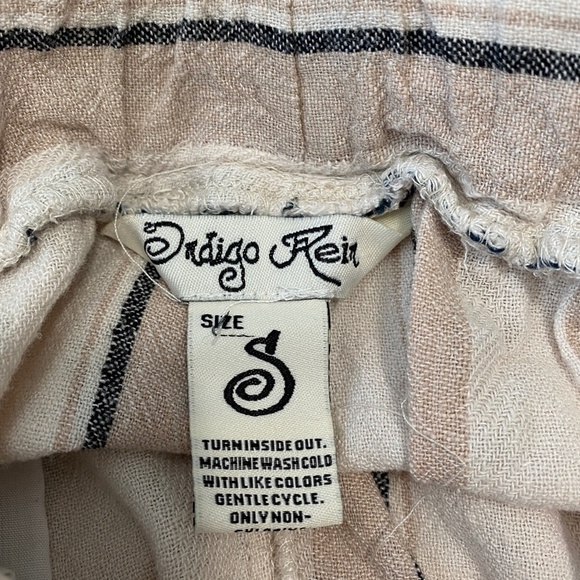 Indigo Rein Women's Linen Blend Cropped Wide Leg Pull-on Pants Size Small - Picture 2 of 10